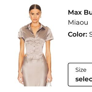 Miaou Corset Sleeve Button-Up Top